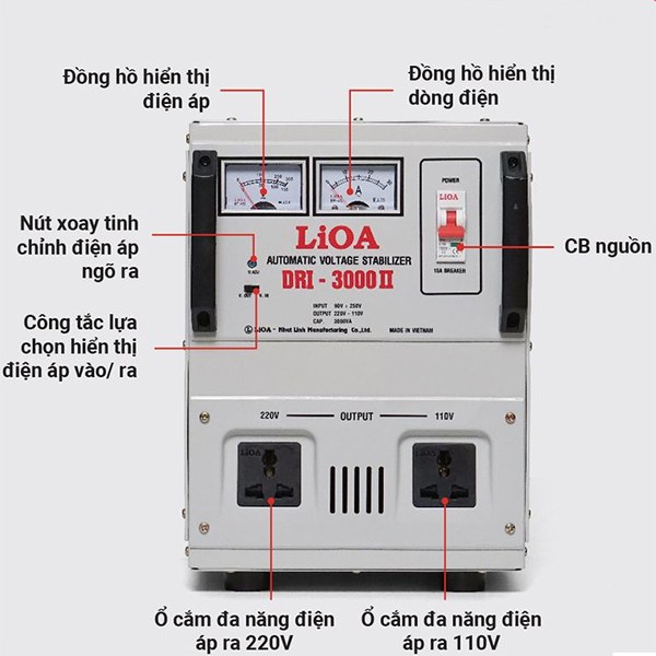 Hướng dẫn sử dụng ổn áp 1 pha LiOA 3KVA DRI-3000II
