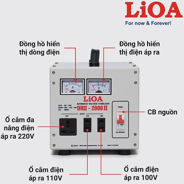 Hướng dẫn sử dụng ổn áp LiOA 2KVA DRII-2000II